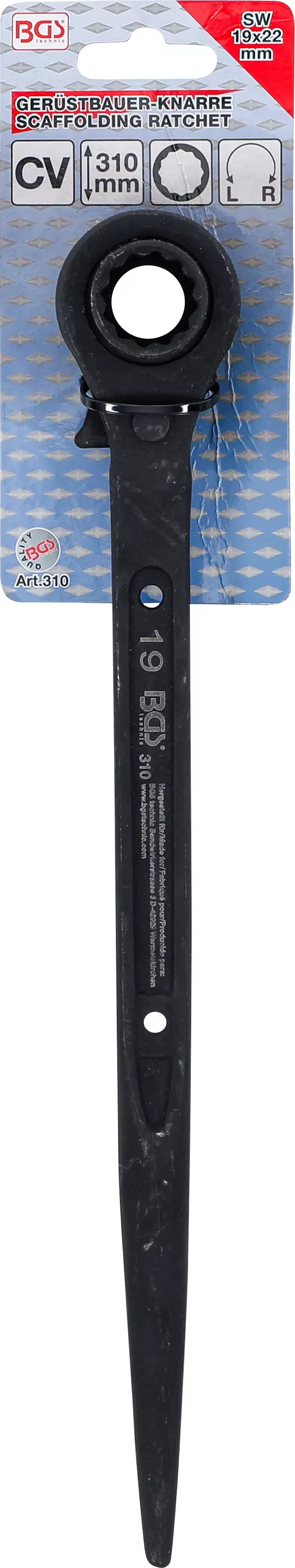 Gerüstbauer-Knarre | SW 19 x 22 mm