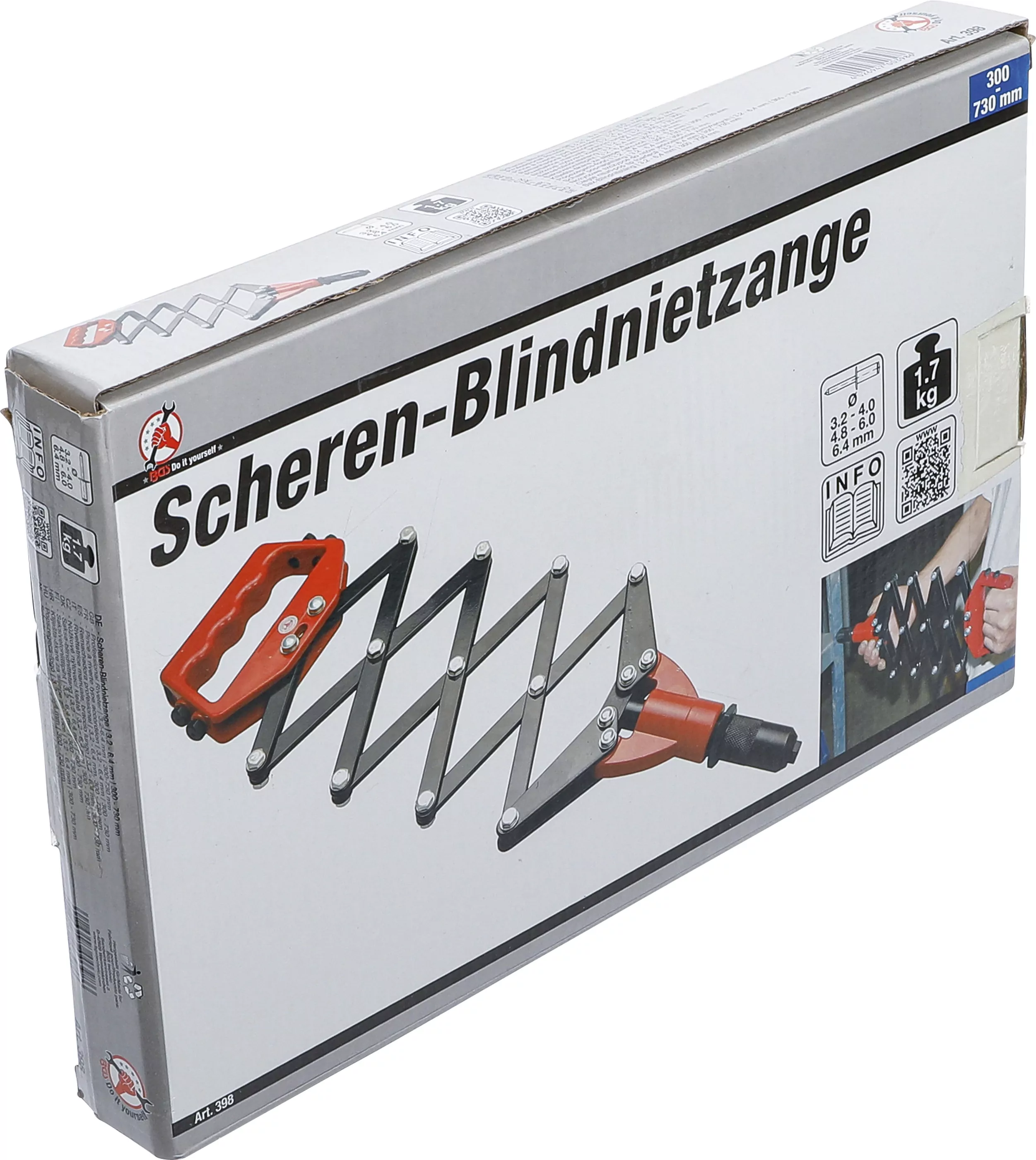 Scheren-Blindnietzange | 3,2 - 6,4 mm | 300 - 730 mm