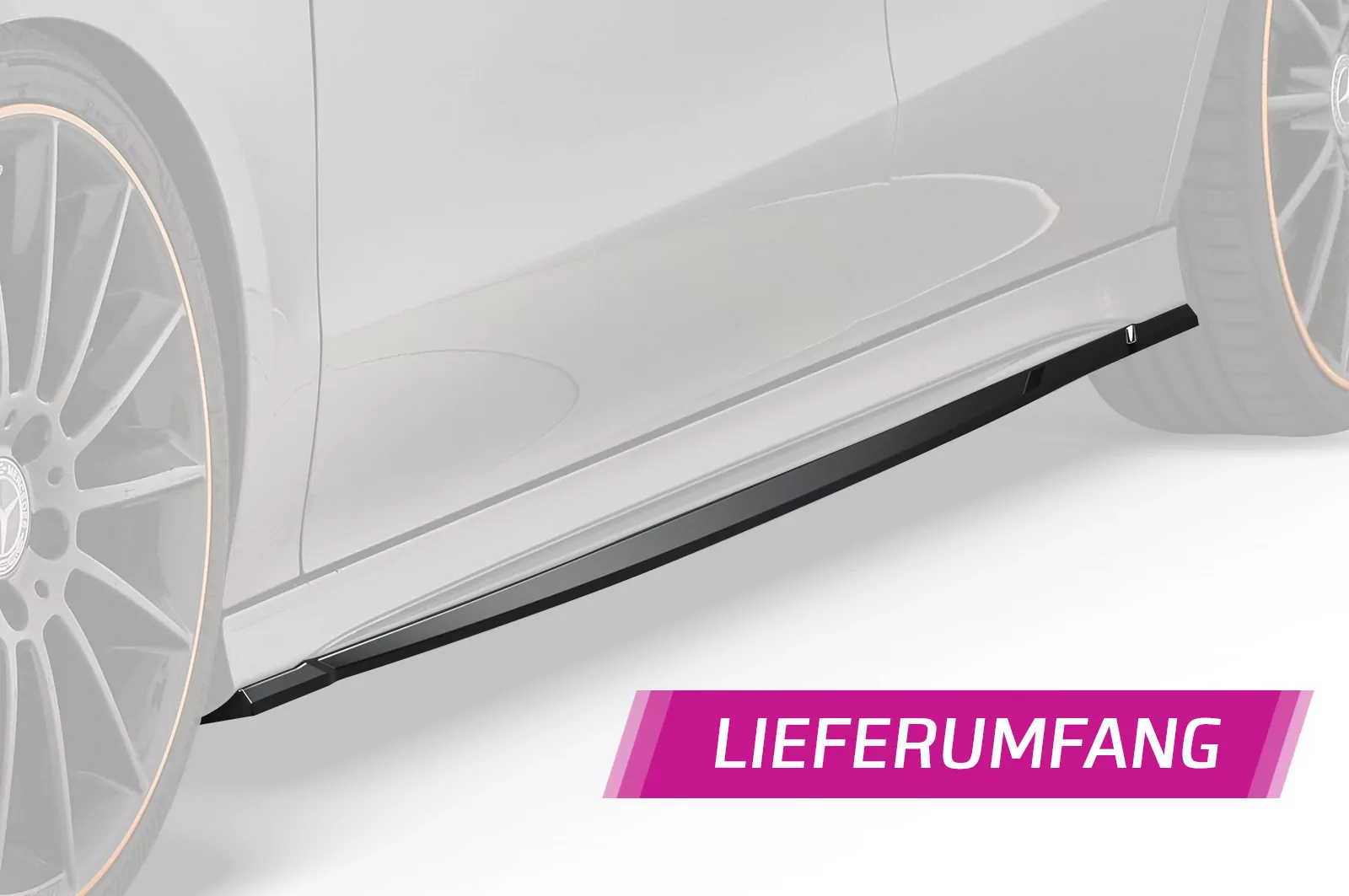 Seitenschweller für Mercedes Benz CLA C118 / X118 AMG-Line SS470 Strukturiert (schwarz matt)