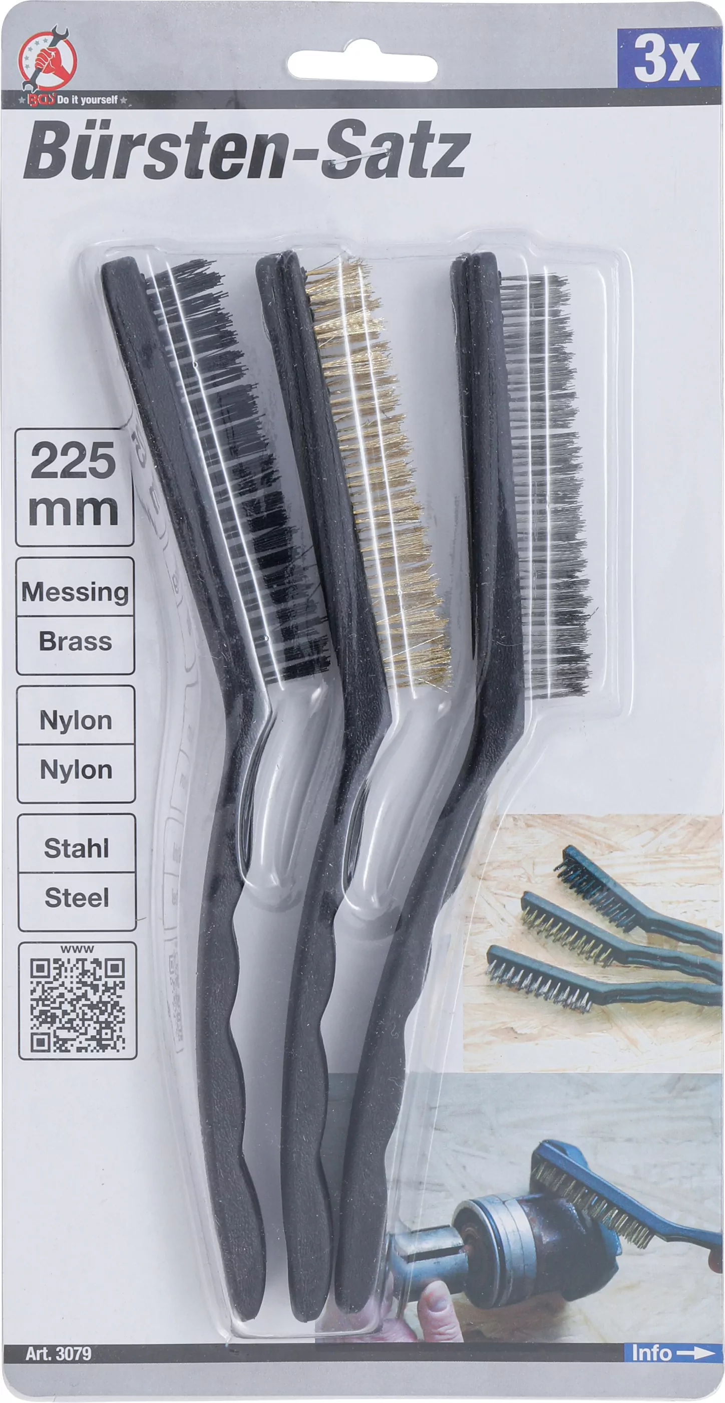 Bürsten-Satz | 225 mm | 3-tlg.
