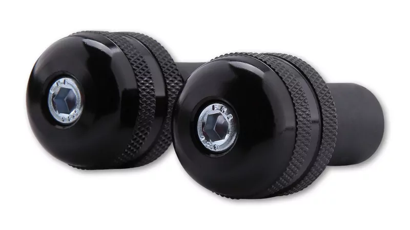 SHIN YO Lenkerendgewichte Schwarz Gerändelt, Für Stahllenker