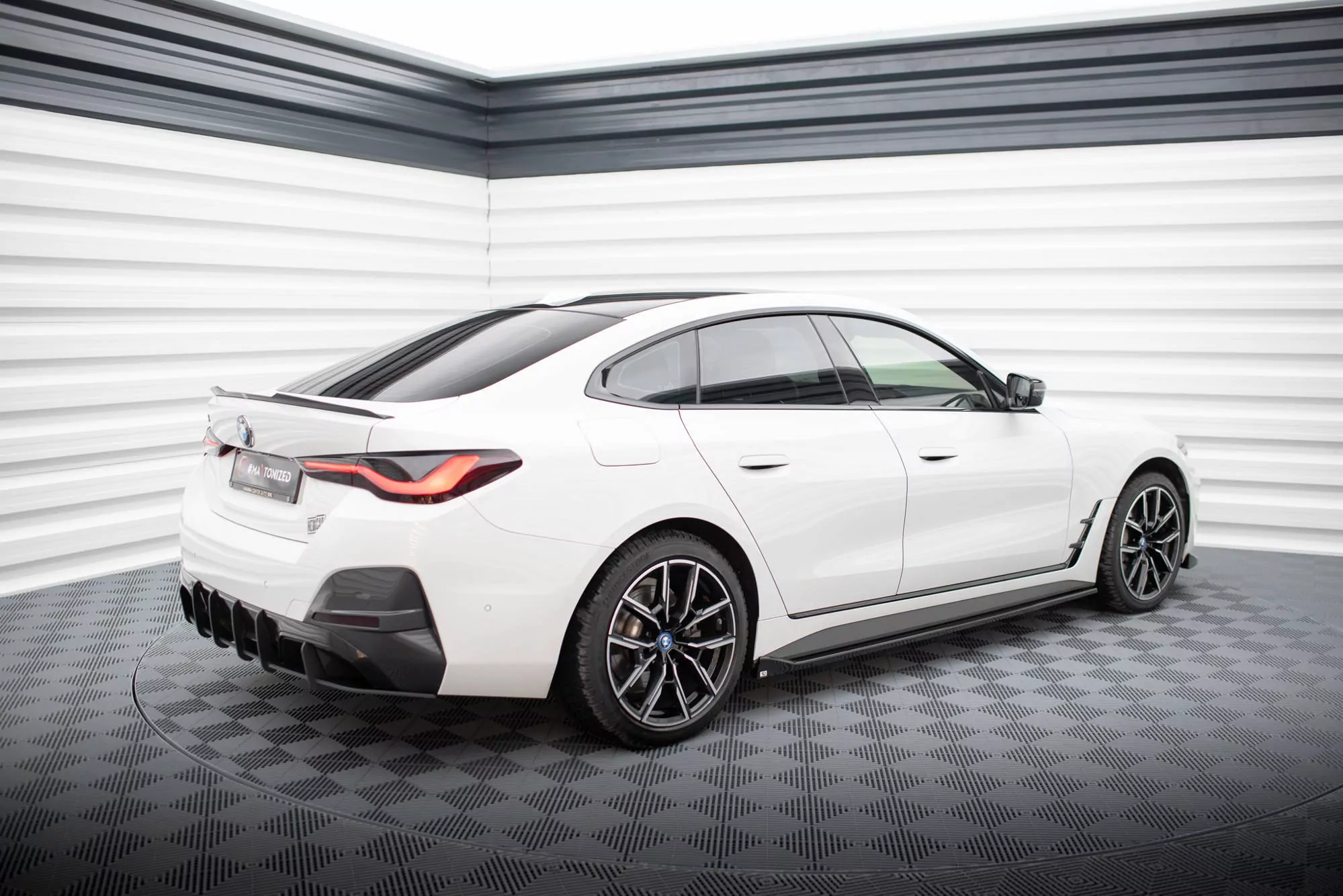 Seitenschweller Ansatz Für V.1 Für BMW I4 M-Paket G26 Schwarz Hochglanz