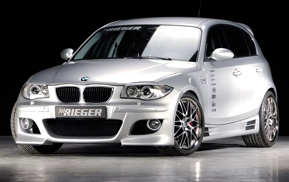 Rieger Spoilerstoßstange für BMW 1er E87  (187 / 1K2/1K4) - 4-tür. 09.04-03.07 (bis Facelift) carbon optik