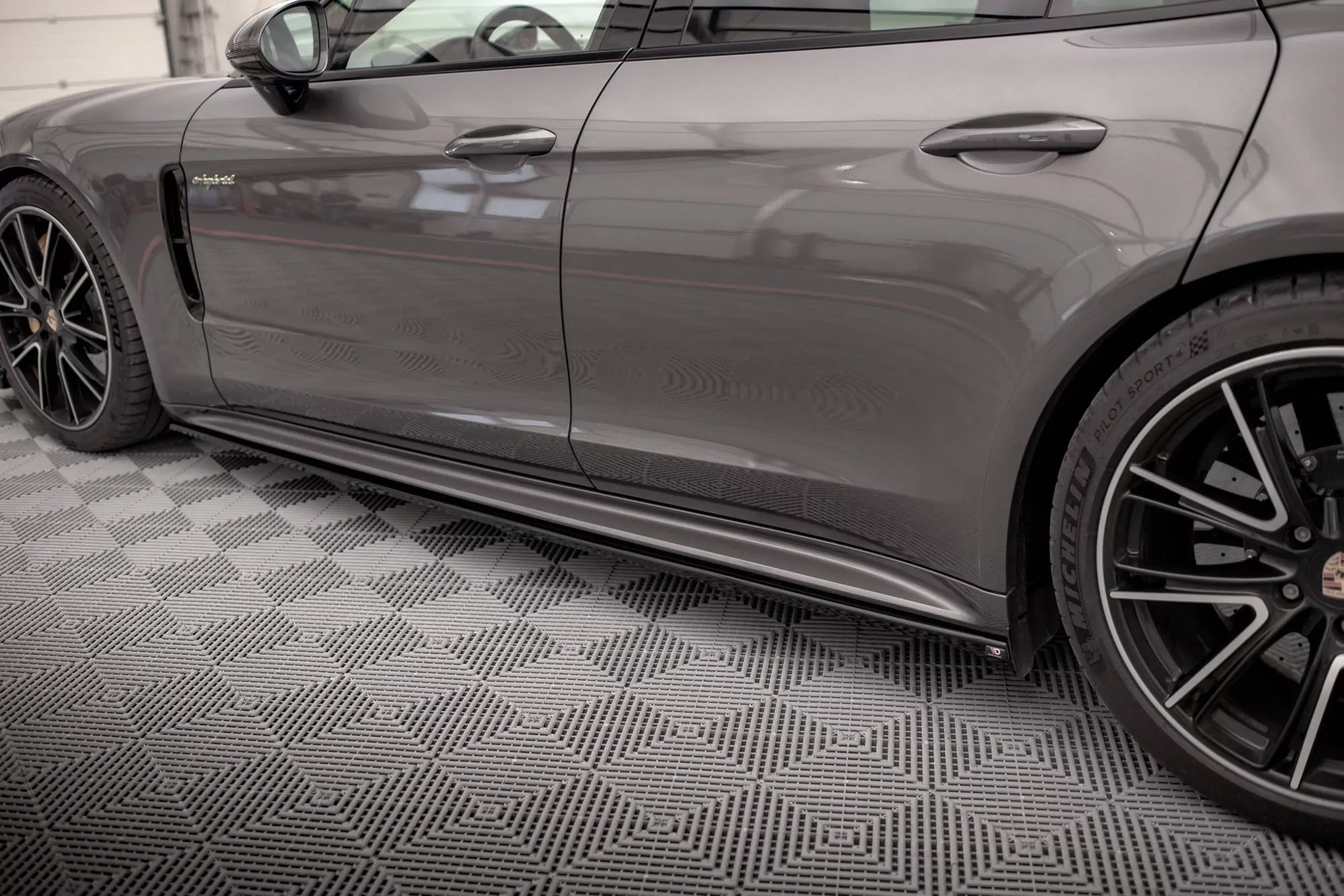 Seitenschweller Ansatz Für V.1 Für Porsche Panamera Turbo S E-Hybrid / Panamera E-Hybrid 971 Schwarz Hochglanz