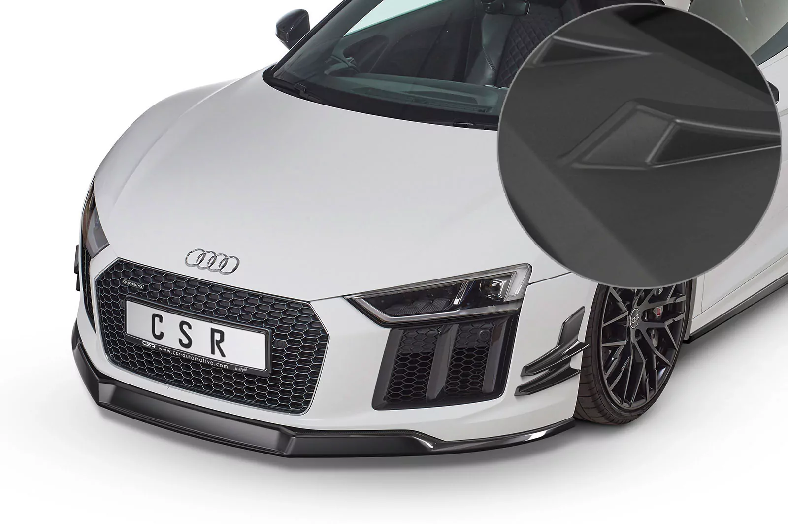 Cup-Spoilerlippe mit ABE für Audi R8 (Typ 4S) Lackierfreundlich (schwarz matt)