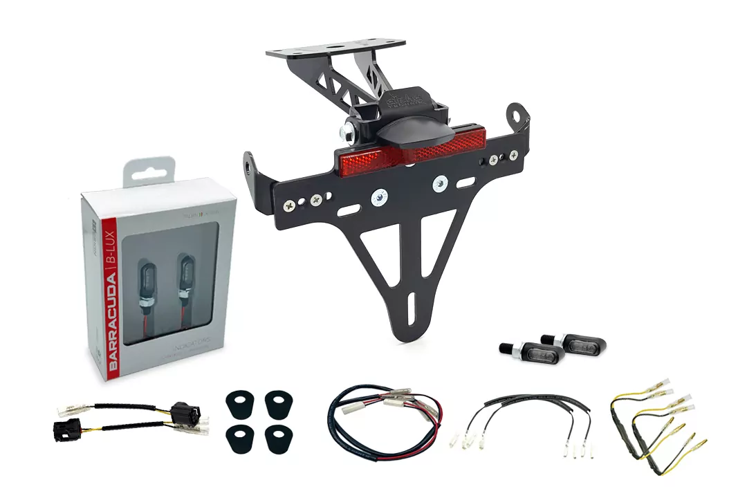 alpha Technik Kennzeichenhalter-Blinker-Kit M-LED (vorne + hinten) für Yamaha MT-07 RM33 / RM34 ab Modelljahr 2021