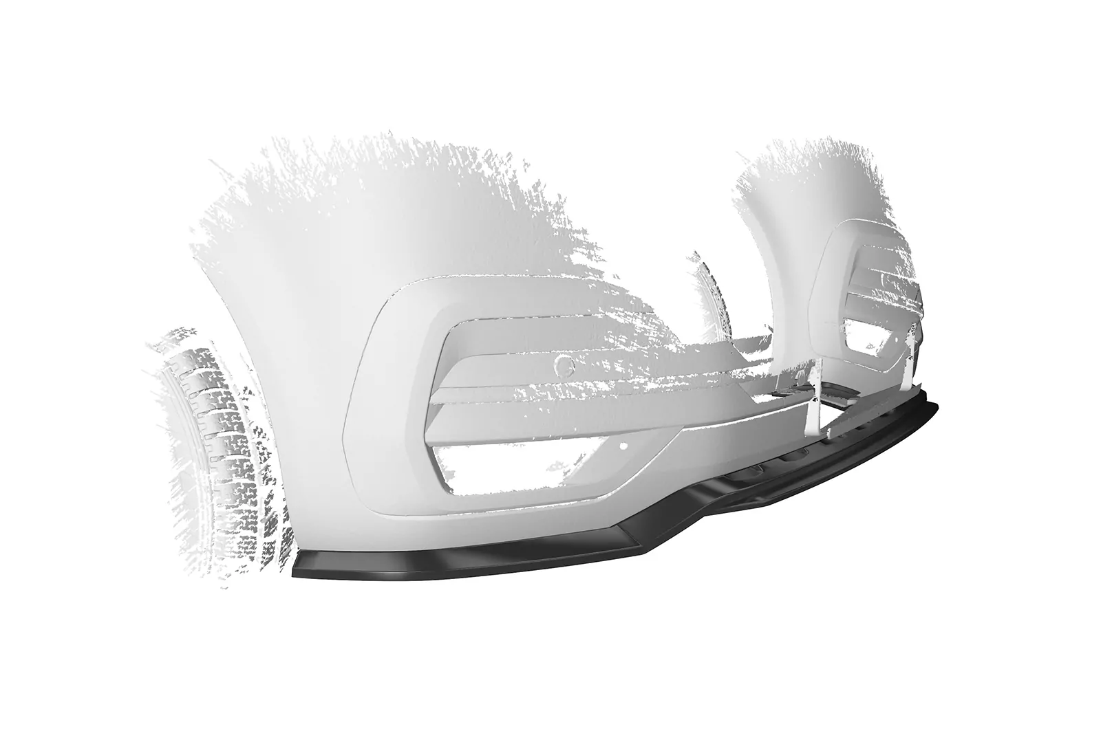 Cup-Spoilerlippe mit ABE für VW T6.1 CSL671 Schwarz Strukturiert