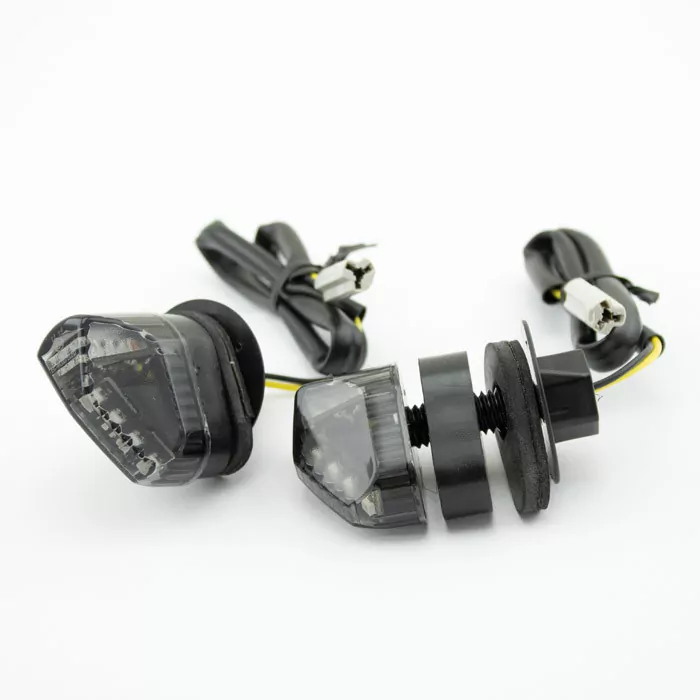 LED-Verkleidungsblinker "Yamaha+U" | getönt | paar Maße: 40x28x38mm | mit Distanzhülse | E-geprüft