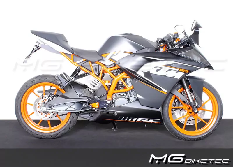 MG Biketec Sportfussrastenanlage / Rastenanlage / Fußrastenanlage mit ABE, gültig in D - A - CH für KTM 125 RC ab 2017-2019