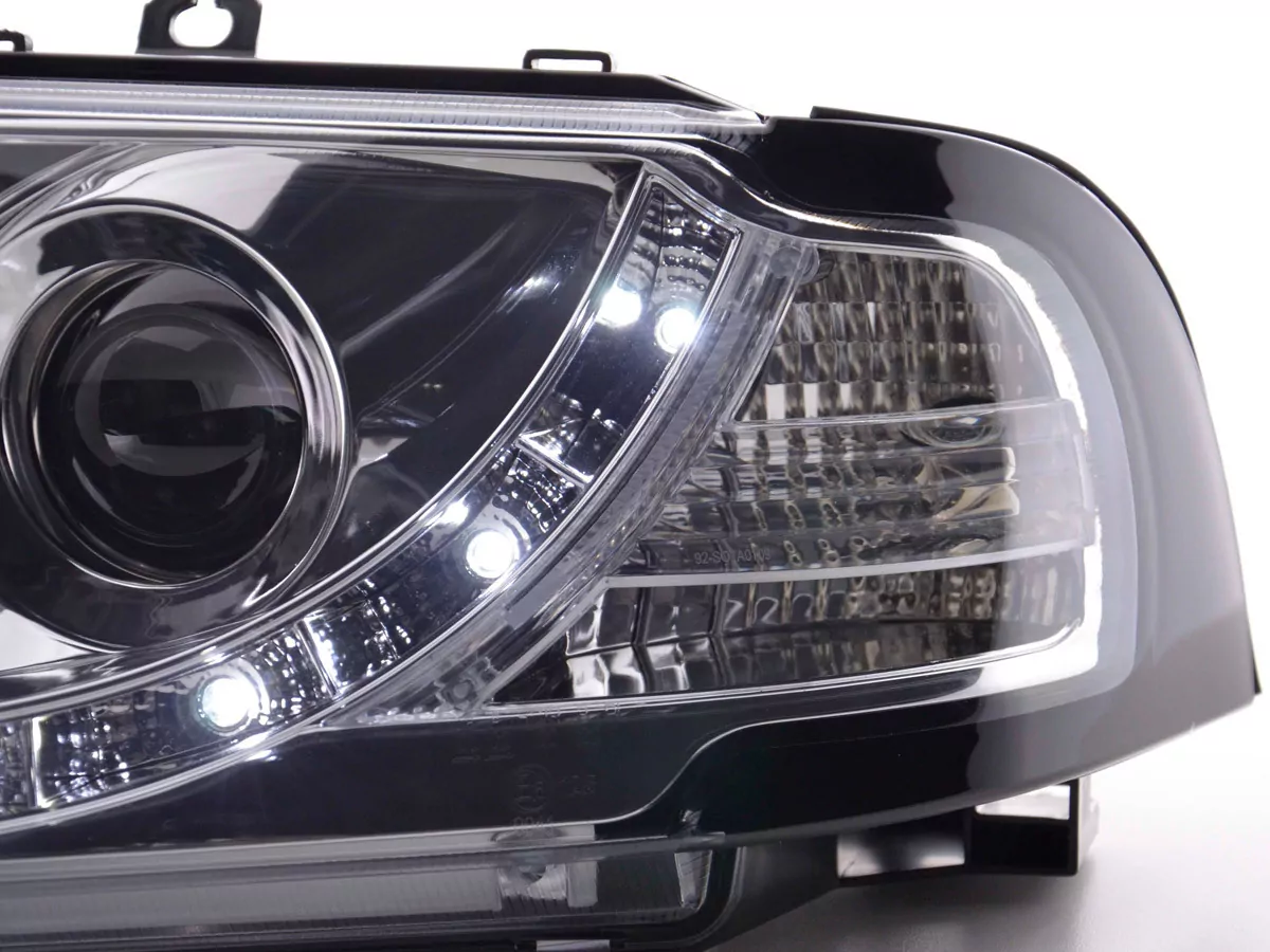 Scheinwerfer Set Daylight LED TFL-Optik Skoda Octavia Typ 1U Bj. 01-04 chrom