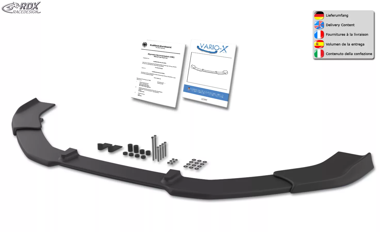 RDX Frontspoiler VARIO-X für CHEVROLET Cruze 2009-2012 Frontlippe Front Ansatz Vorne Spoilerlippe