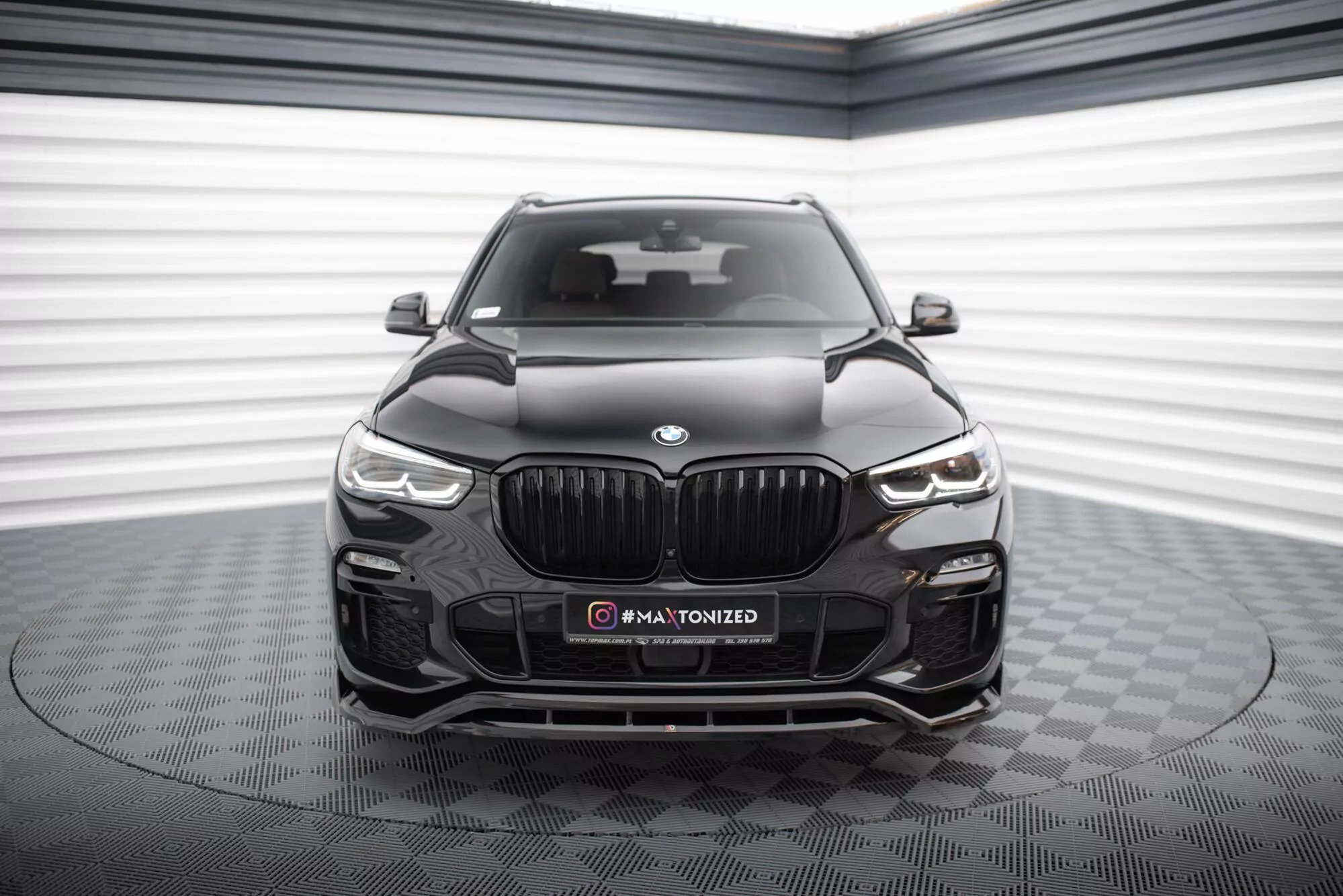 Front Ansatz V.2 Für BMW X5 M-Paket G05 Schwarz Hochglanz