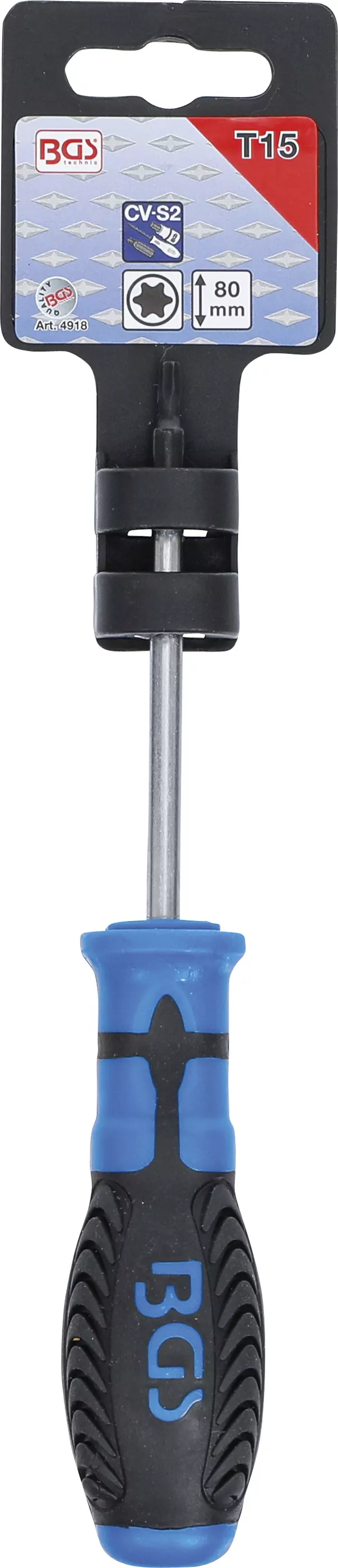 Schraubendreher | T-Profil (für Torx) T15 | Klingenlänge 80 mm