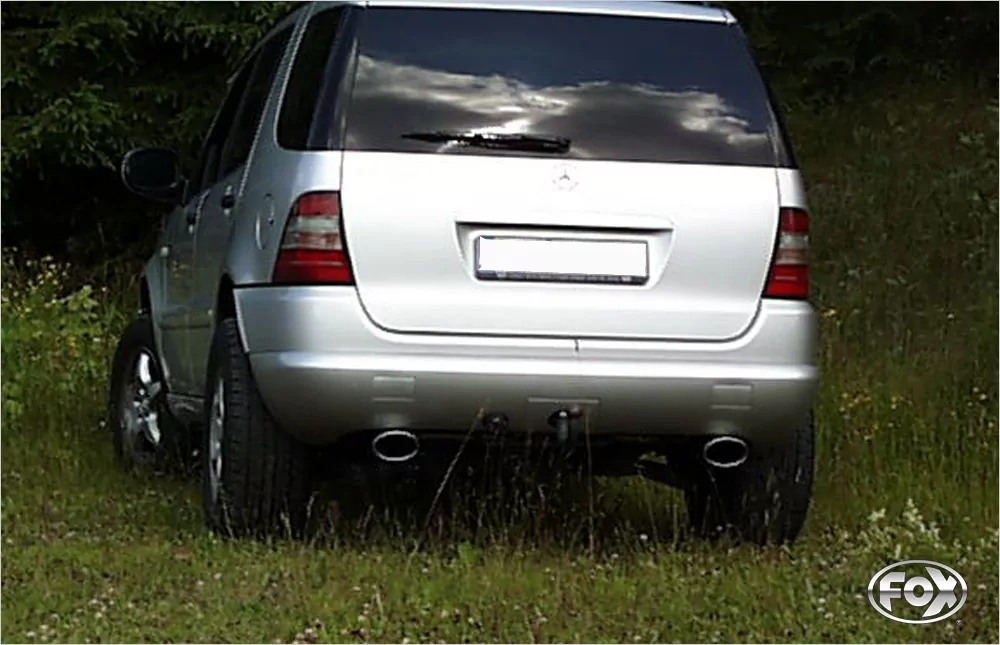 Mercedes M-Klasse Typ W163  Endschalldämpfer Ausgang rechts/links (Eingang zweiflutig) - 115x85 Typ 32 rechts/links