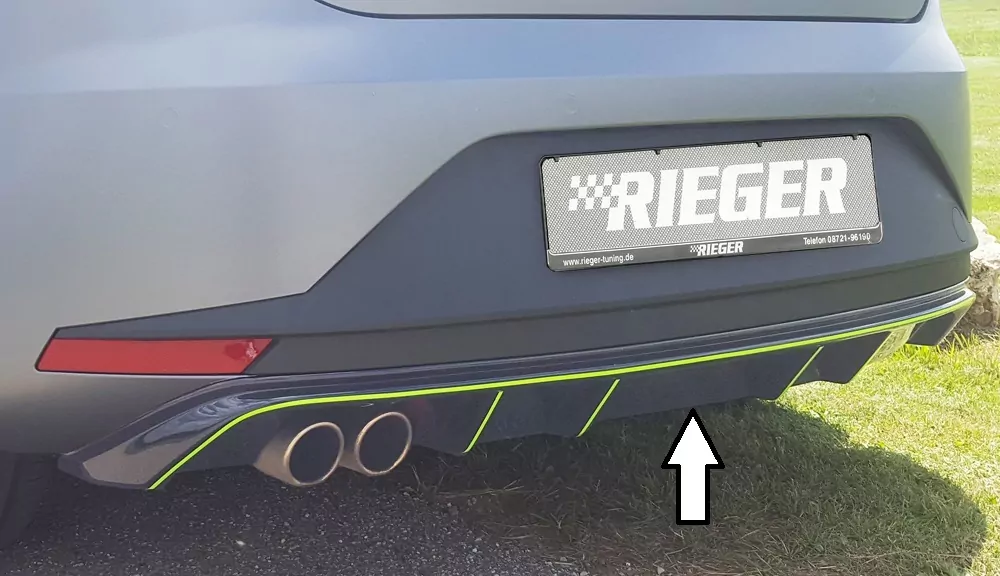 Rieger Heckeinsatz für Seat Leon FR (5F) - 3-tür. (SC) 01.13-12.16 (bis Facelift) schwarz glanz