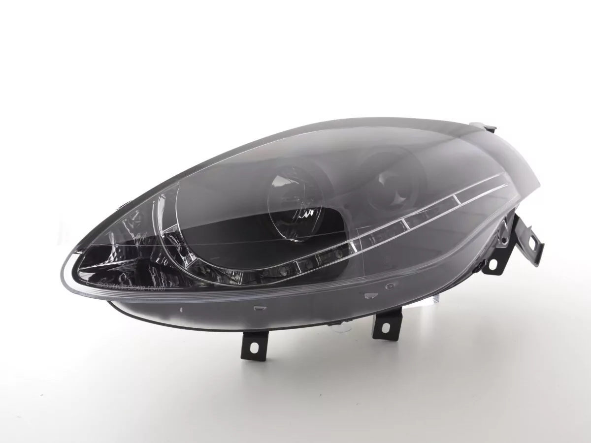 Scheinwerfer Set Daylight LED TFL-Optik Fiat Bravo Typ 198 Bj. 07- schwarz