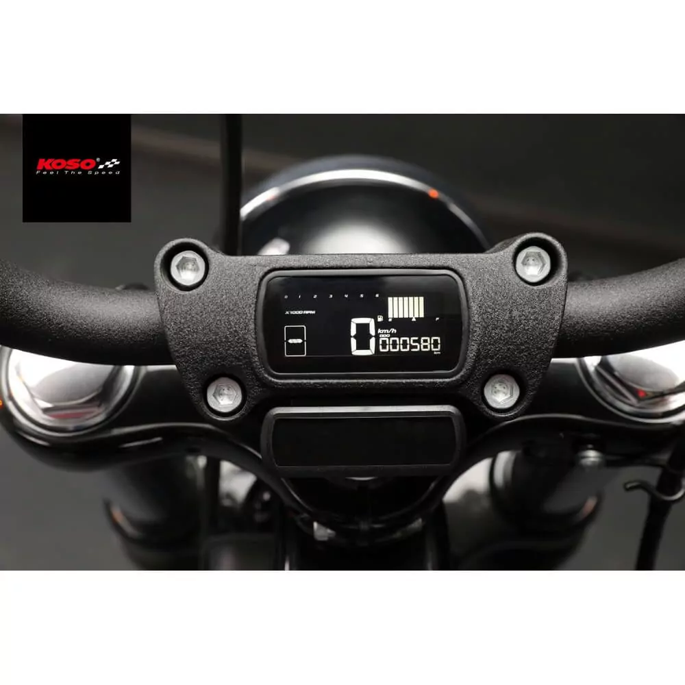 KOSO D2 Multifunktions Meter passend für HD ® Streetbob 2018+ mit ABE