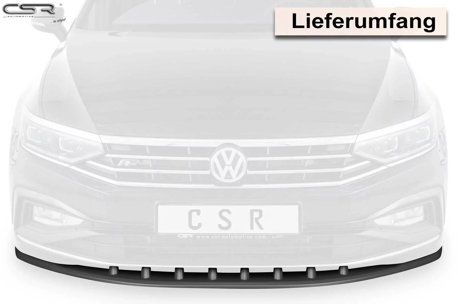 Cup-Spoilerlippe mit ABE für VW Passat B8 Typ 3G CSL362-C Carbon Look Hochglanz