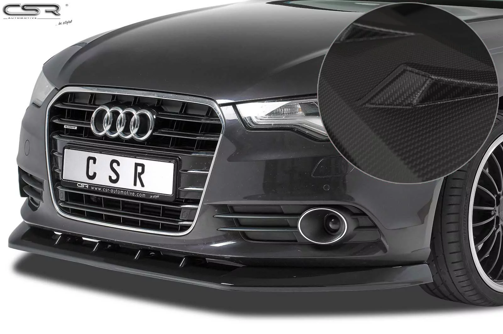 Cup-Spoilerlippe mit ABE für Audi A6 C7 4G CSL325-M Carbon Look (matt)