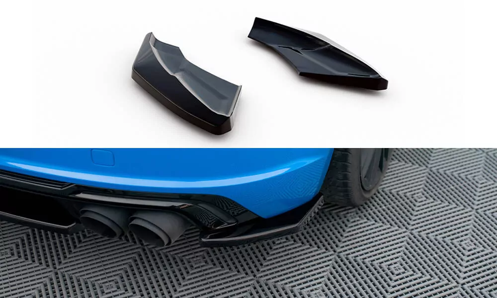 Heck Ansatz Flaps Diffusor Für Audi TT S 8S Facelift Schwarz Hochglanz