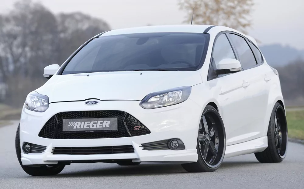 Rieger Seitenschweller links  matt schwarz für Ford Focus 3 5-tür. (Turnier) 12.14- (ab Facelift)