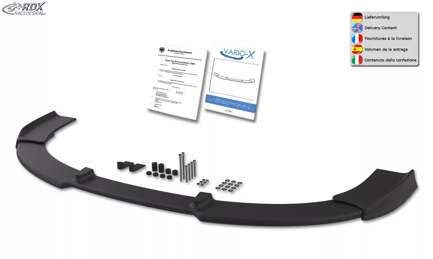 RDX Frontspoiler VARIO-X für SEAT Exeo Frontlippe Front Ansatz Vorne Spoilerlippe