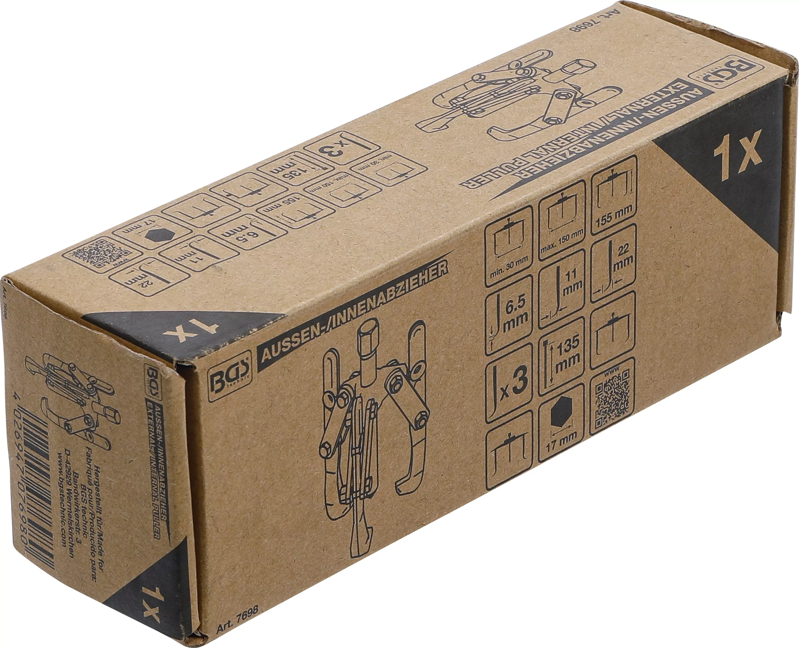 Außen-/Innenabzieher, 3-armig | 30 - 150 mm