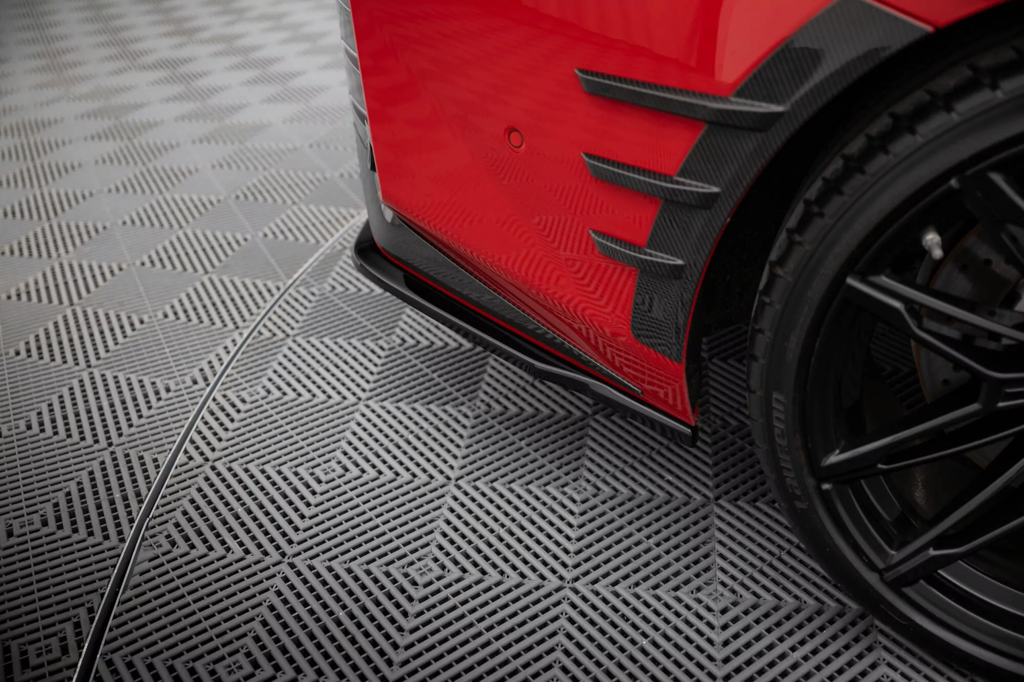 Heck Ansatz Flaps Diffusor Für BMW M2 M-Performance G87 Schwarz Hochglanz