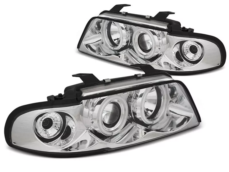 HEADLIGHTS ANGEL EYES CCFL CHROME fits AUDI A4 11.94-12.98