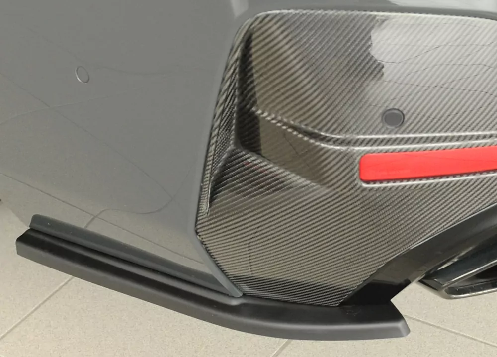 Rieger Heckschürzenansatz seitlich links matt schwarz für BMW i4 M G26  (G4C) Gran Coupé (5-tür.) 11.21-