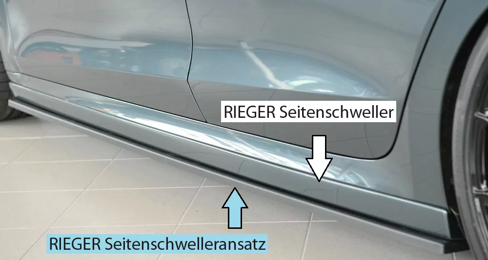 Rieger Seitenschweller links ansatz matt schwarz für Skoda Octavia RS (NX) Lim. 08.24- (ab Facelift/PV)