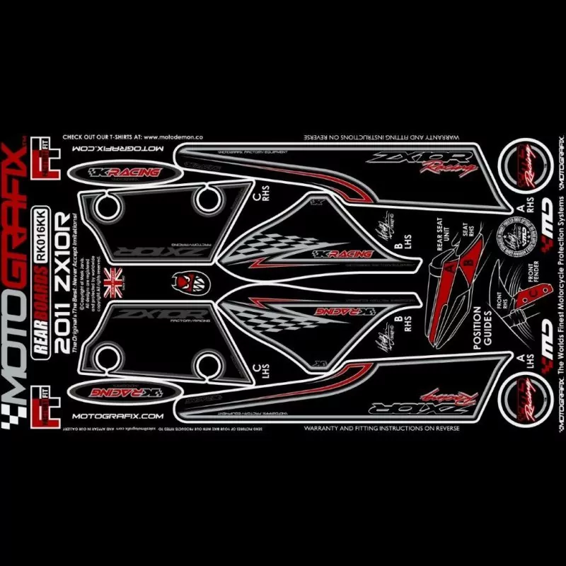 Motografix Steinschlagschutz hinten Kawasaki ZX-10 R 2011-2015 RK016KK