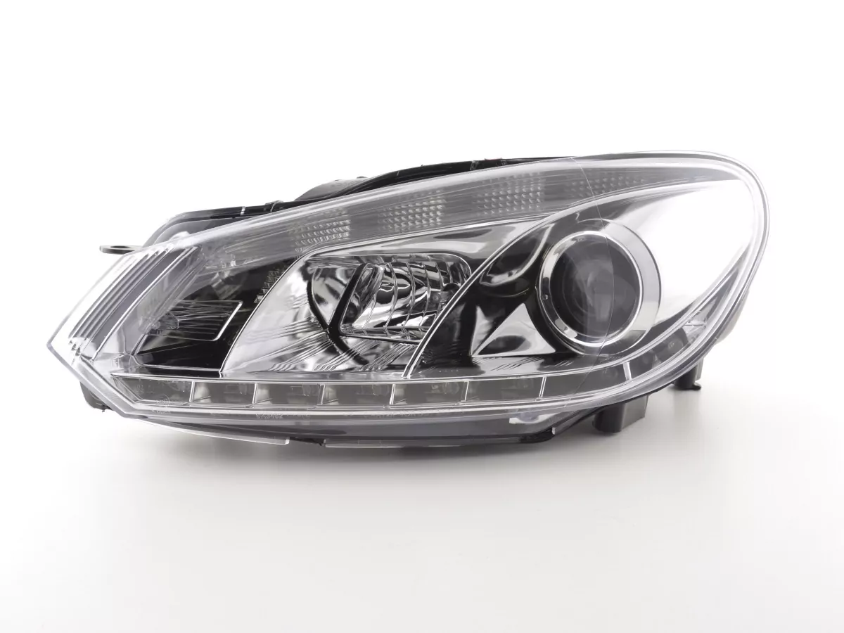 Scheinwerfer Set Daylight LED Tagfahrlicht VW Golf 6 Typ 1K Bj. 08- chrom für Rechtslenker