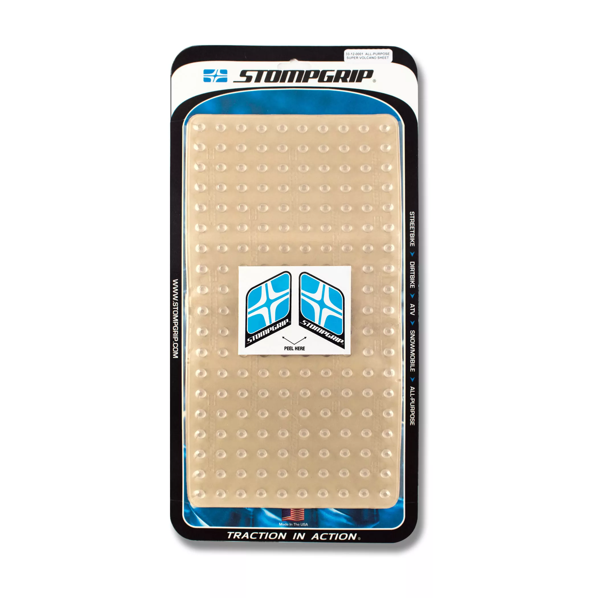 Stompgrip Traction Pad Super Volcano Universal Bogen (1 Stück) ca. 375 mm x 191 mm rechteckig Klar