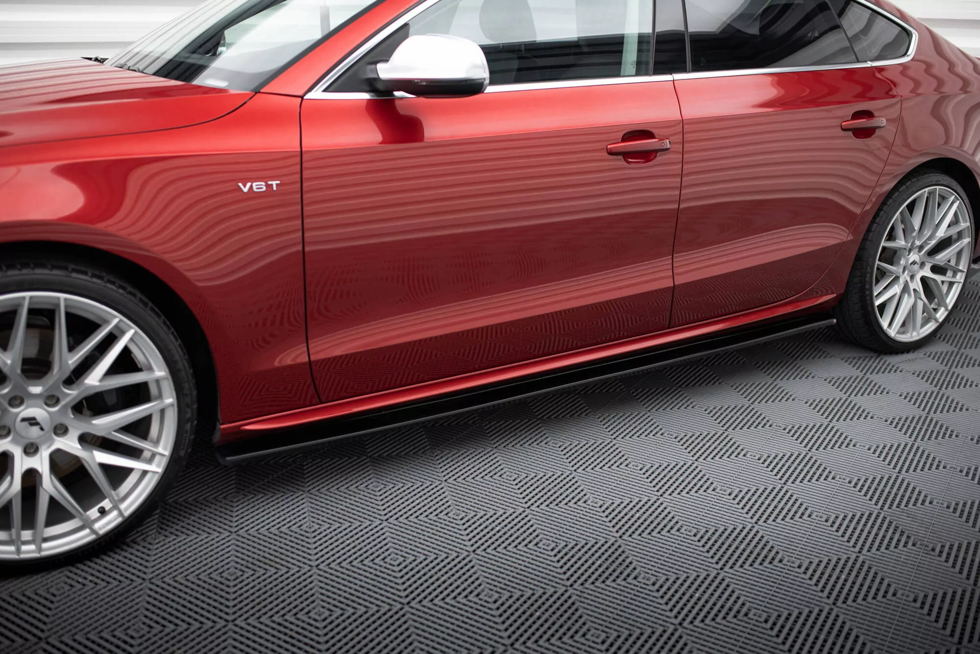 Seitenschweller Ansatz Passend Für Passend Für AUDI A5 SPORTBACK S-LINE 8T Schwarz Hochglanz Schwarz Hochglanz