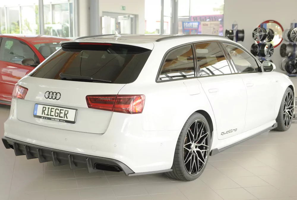 Rieger Heckeinsatz (für Fzg. ohne AHK) matt schwarz für Audi A6 (4G/C7) Lim. 09.14- (ab Facelift)