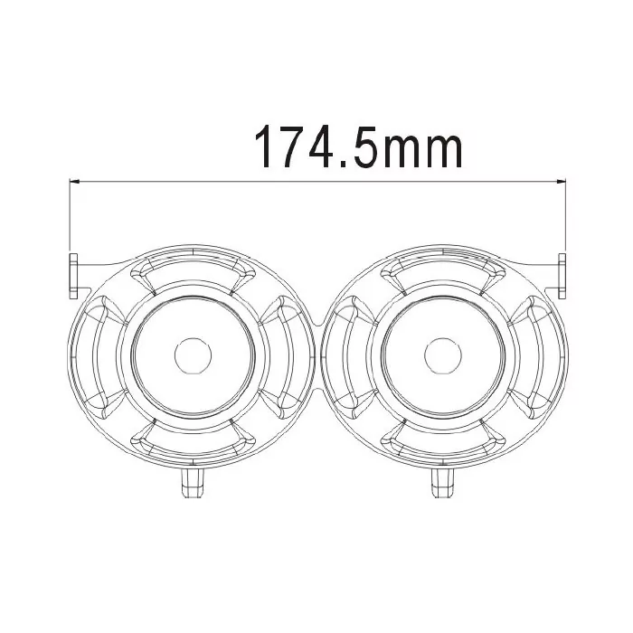 Halterahmen für 2 Elipsoid Scheinwerfer+ Kabelbaum Aluminium | schwarz