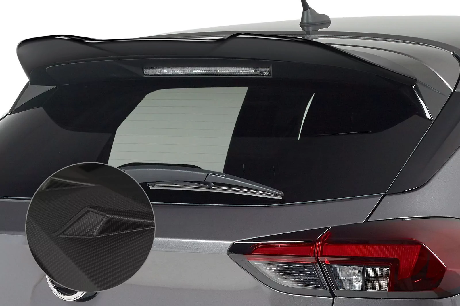 Heckflügel mit ABE für Opel Corsa F HF610-M Carbon Look (matt)