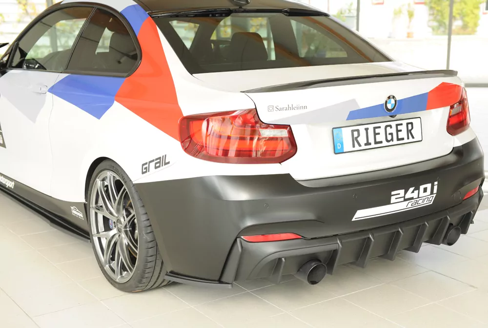 Rieger Heckschürzenansatz seitlich links matt schwarz für BMW 2er F23  (1C) Cabrio 07.17- (ab Facelift) LCI