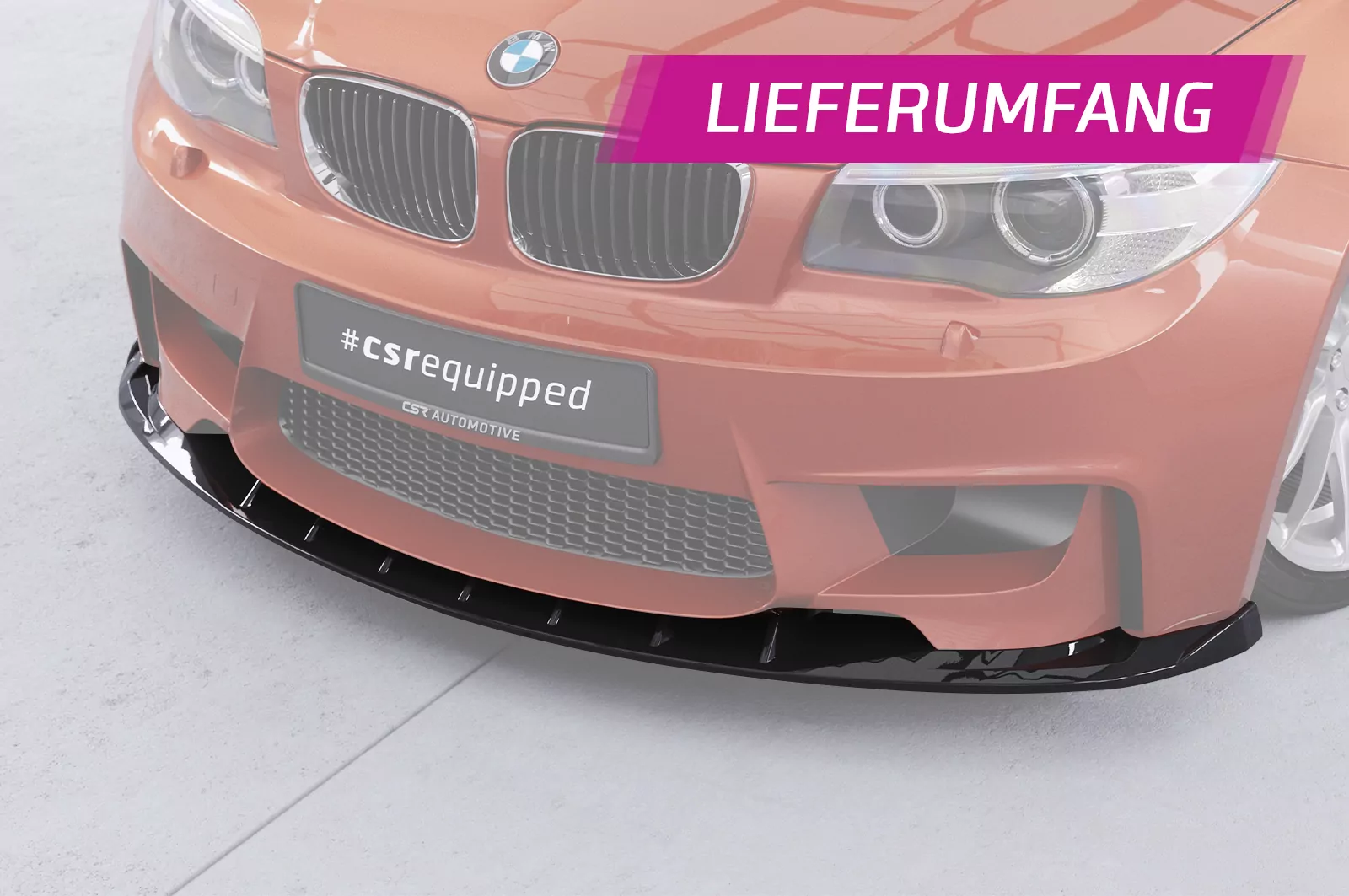 Cup-Spoilerlippe mit ABE für BMW M1 E82 Coupe CSL471 Strukturiert (schwarz matt)