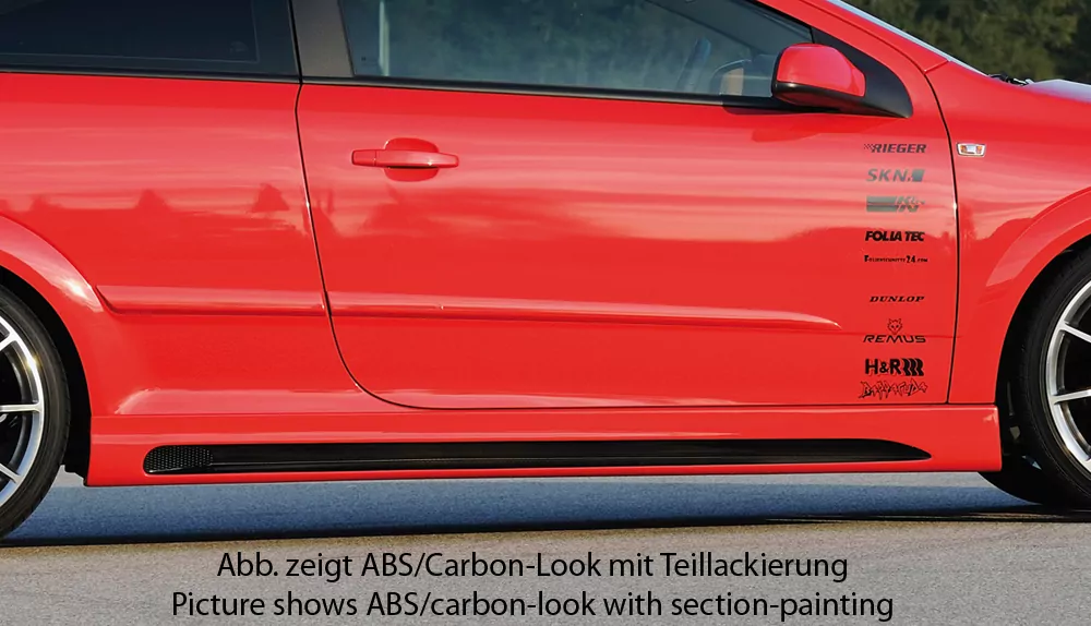 Rieger Seitenschweller rechts  carbon look für Opel Astra H Twin-Top Cabrio