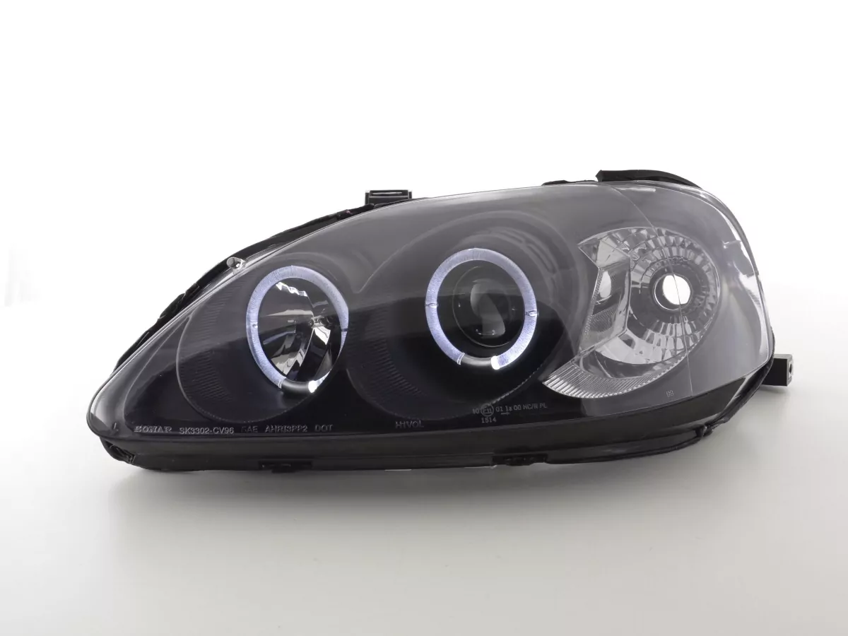 Scheinwerfer Set Honda Civic Coupe/Civic 4-trg. Bj. 99-00 schwarz