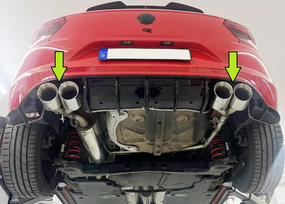 FOX Sport-ESD links/rechts, 4x 100mm ø (Typ 25) für VW Polo (AW) R-Line, 1.0l 70/85kW  ab BJ: 2017