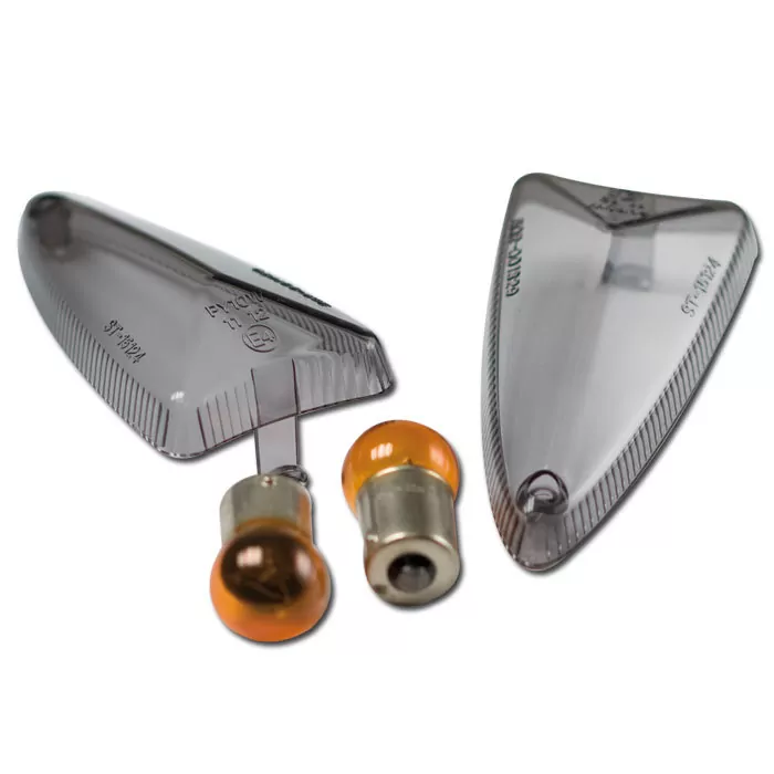 Blinkergläser "Aprilia/BMW/Ducati/Triumph/Yamaha" getönt | Paar | Birne 12V/21W gelb | E-geprüft