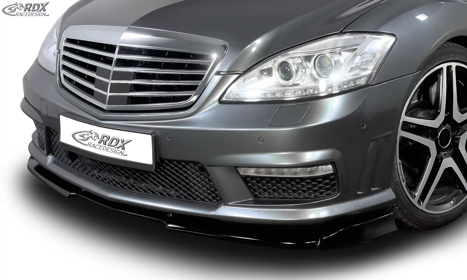RDX Frontspoiler VARIO-X für MERCEDES S-Klasse W221 AMG 2009+ (Passend an AMG bzw. Fahrzeuge mit AMG Frontstoßstange) Frontlippe Front Ansatz Vorne Spoilerlippe