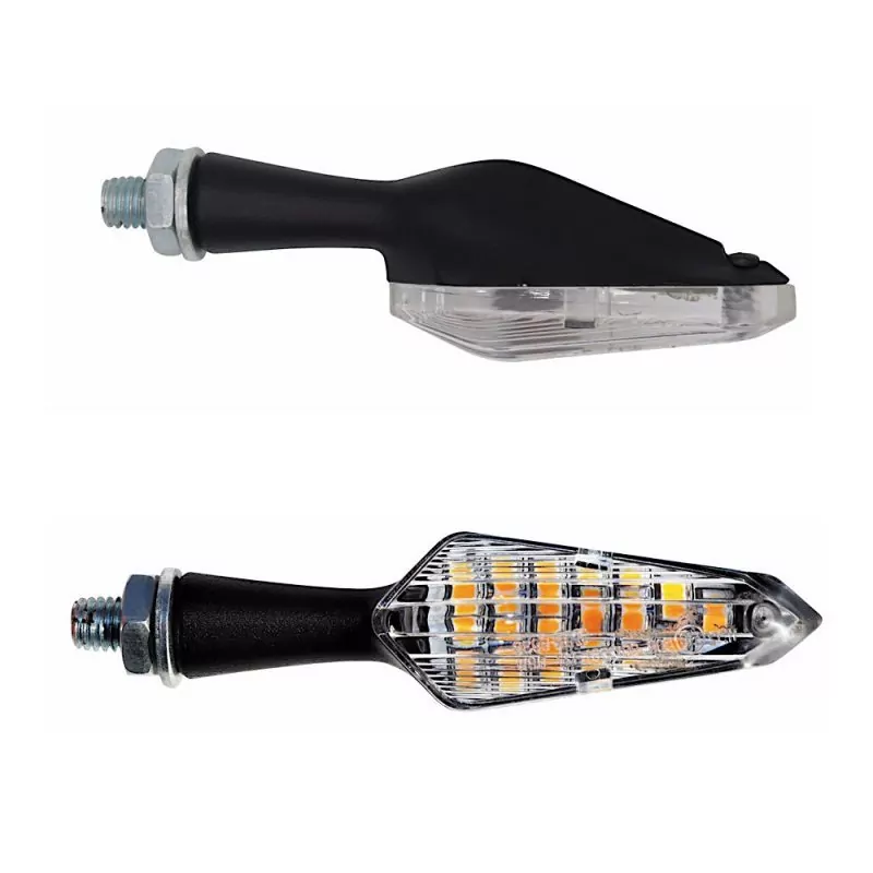 FAR Motorrad LED Blinker Arrow Dark Line Orange LED | Laufblinker | Paar | E-geprüft | M8