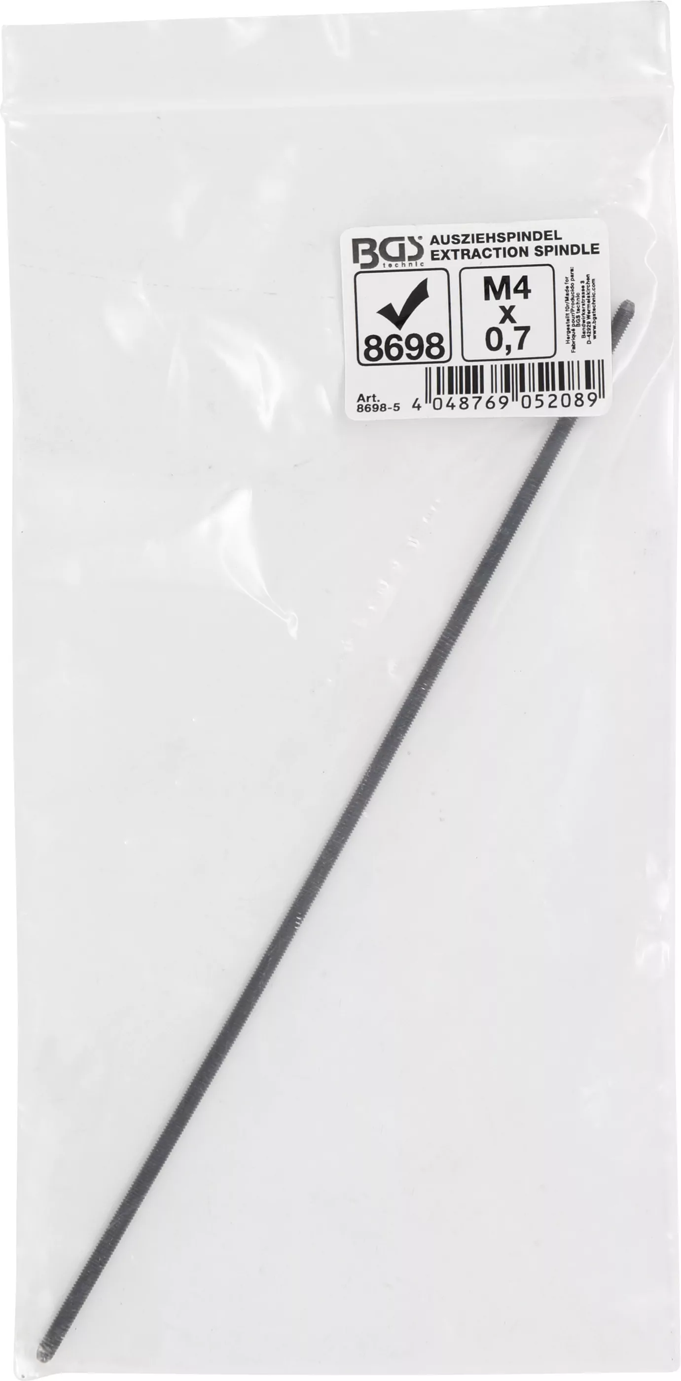 Ausziehspindel | für Art. 8698 | M4 x 0,7 x 100 mm