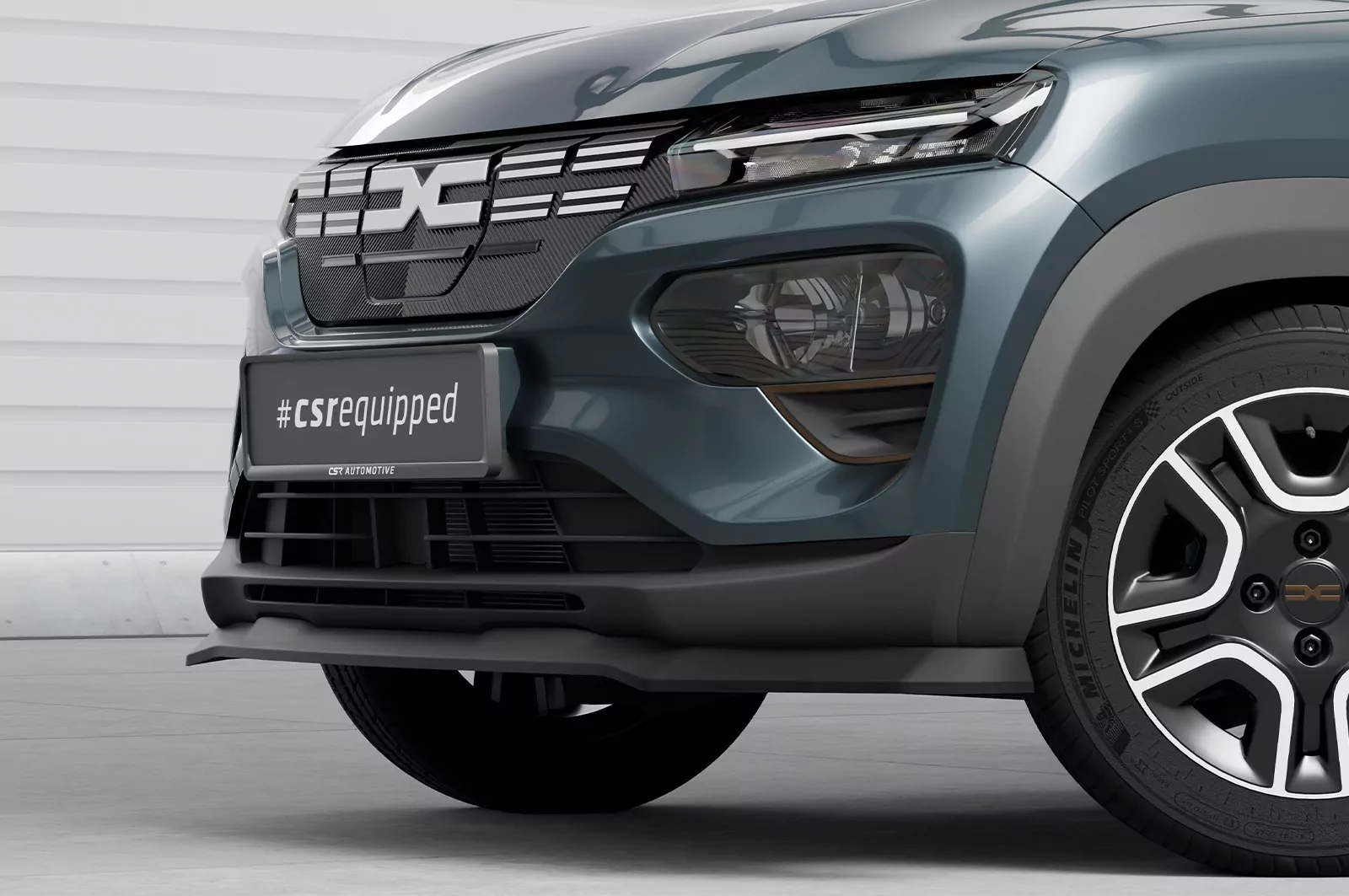 Cup-Spoilerlippe mit ABE für Dacia Spring Electric CSL843 Schwarz Strukturiert