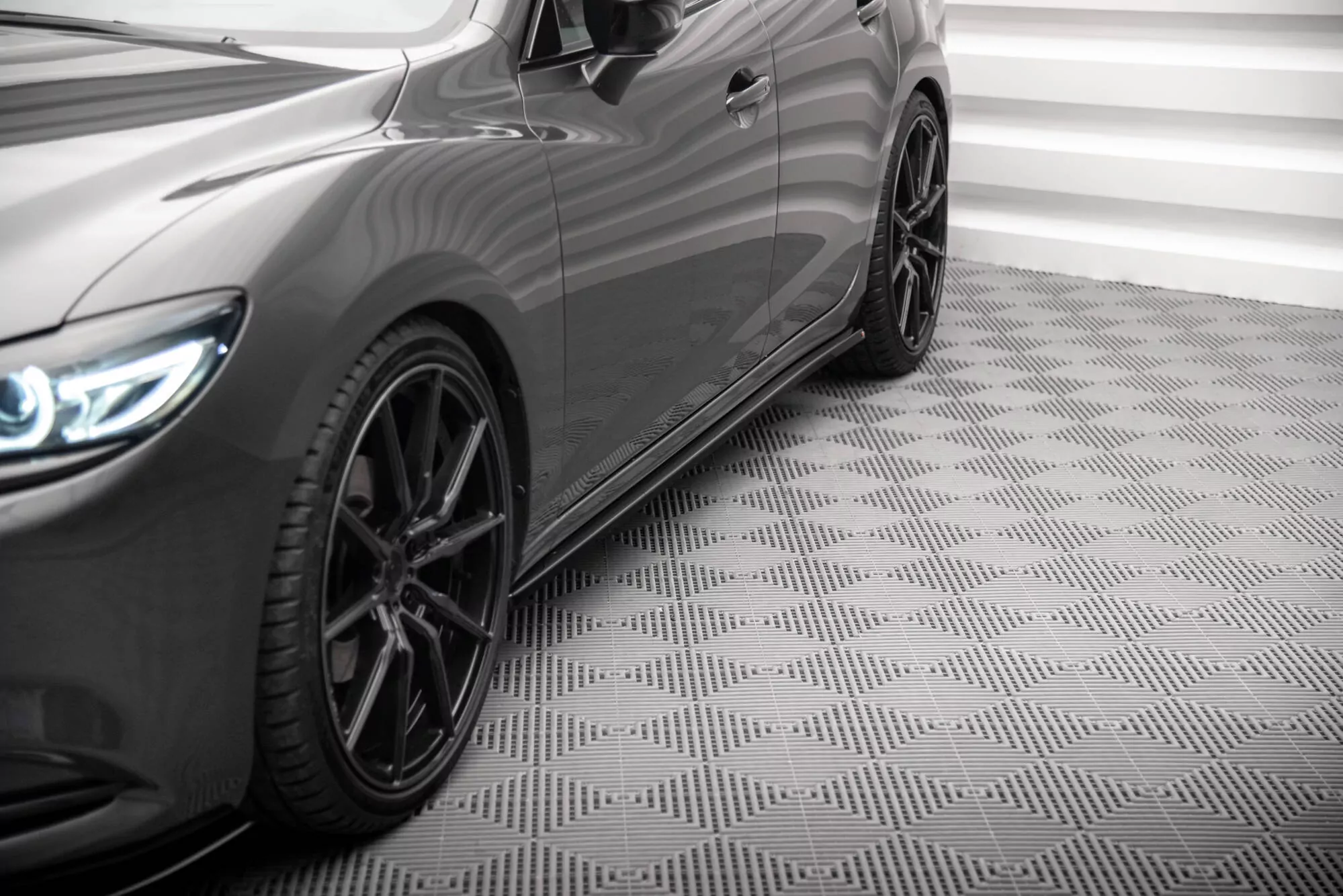 Seitenschweller Ansatz Für Mazda 6 Kombi Mk3 Facelift Schwarz Hochglanz