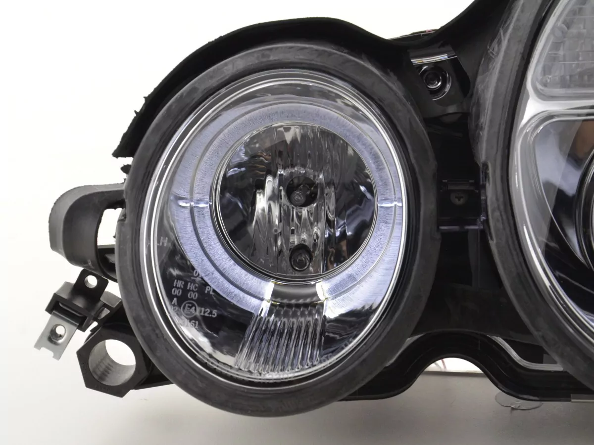 Scheinwerfer Set Angel Eyes Mercedes E-Klasse Typ W210 Bj. 99-01 chrom für Rechtslenker